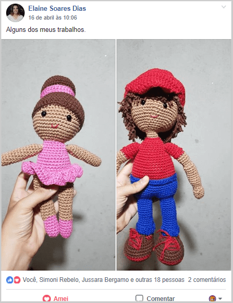amigurumi de bailarina e de um menino